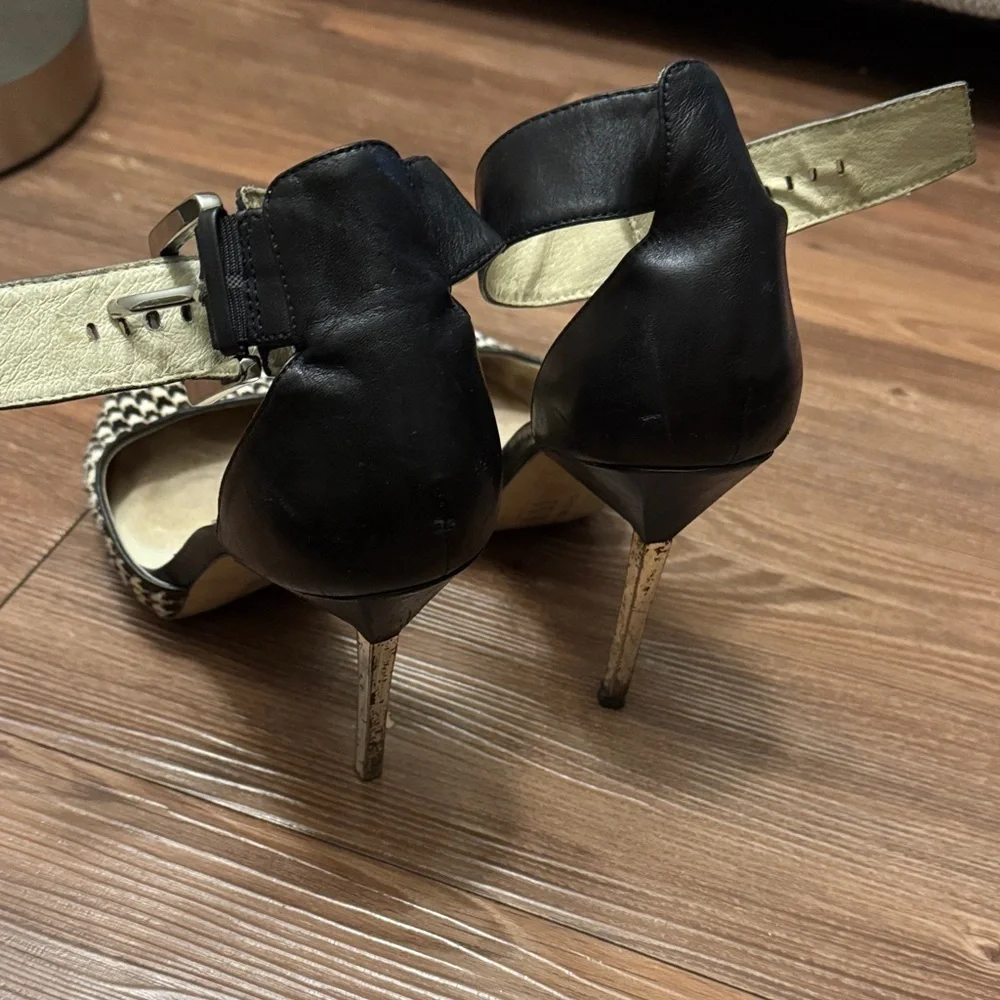 Michael Kors Black and Cream Patterned Heels